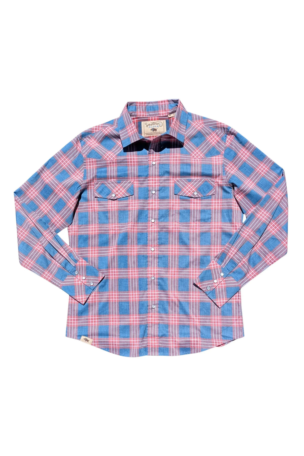 Palaka Nui LS Lava Red Western Aloha
