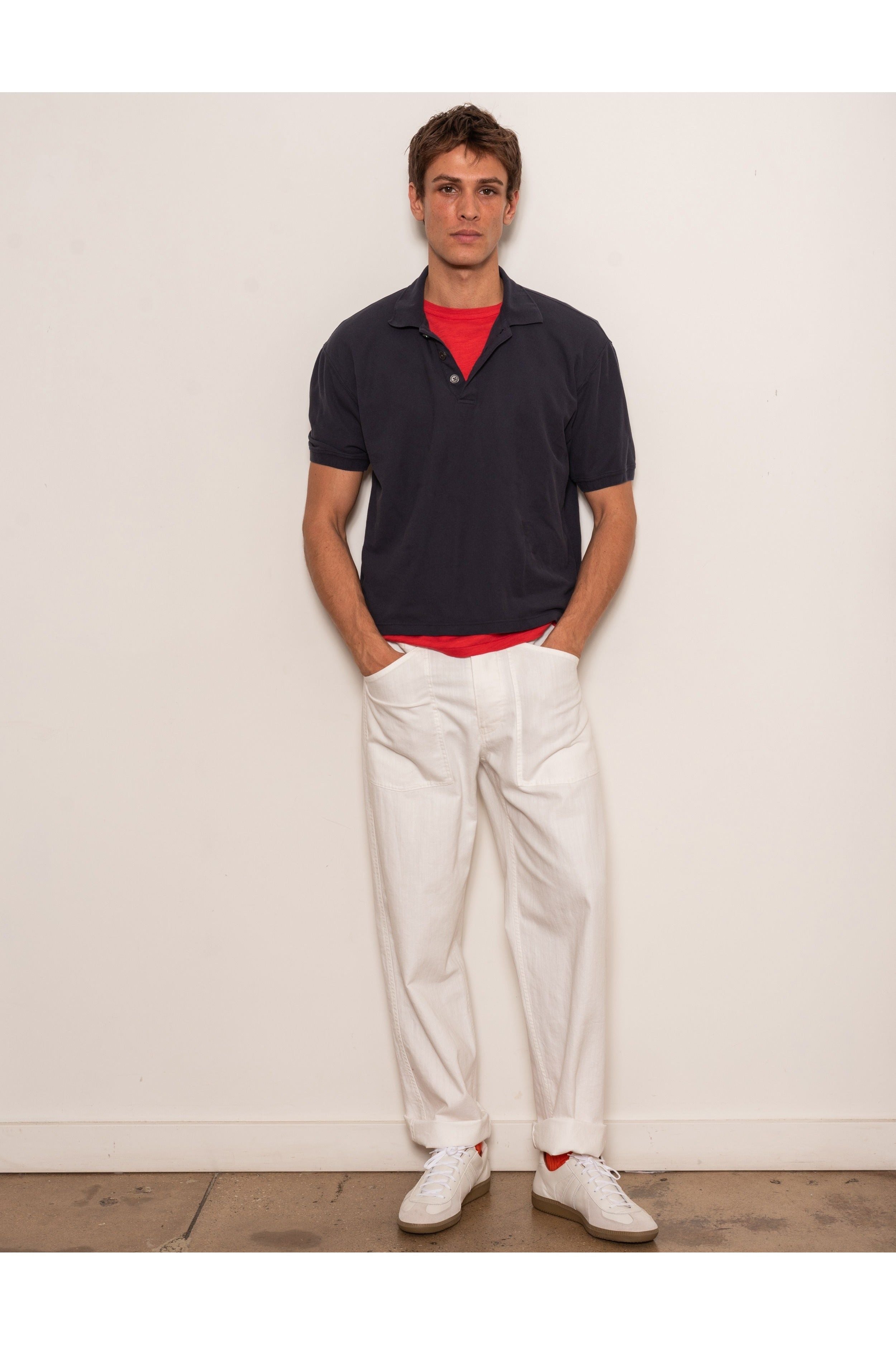 Garment Dyed Polo in Pique Cotton Alex Mill