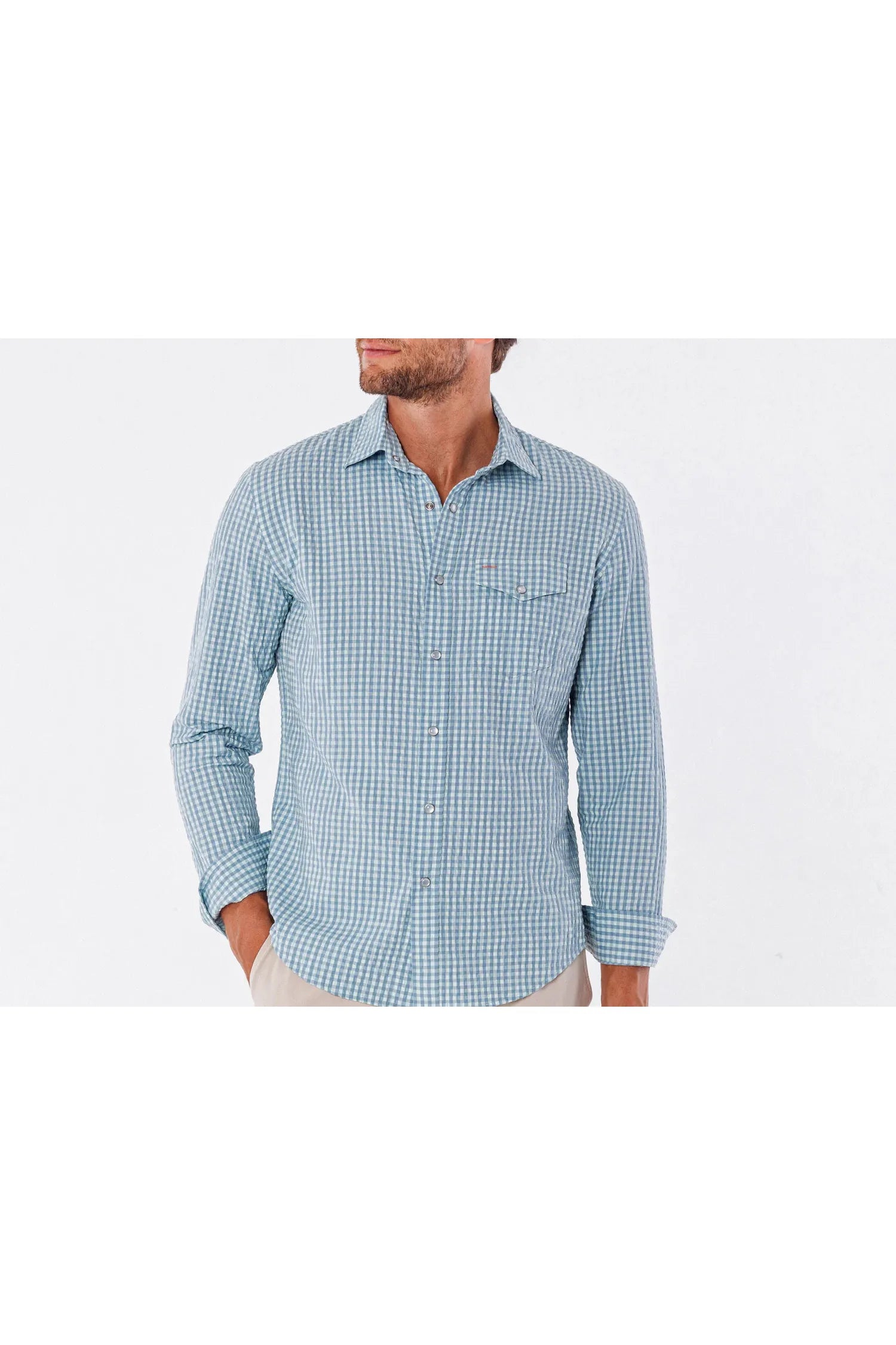 Performance Pearl Snap Button Down Criquet
