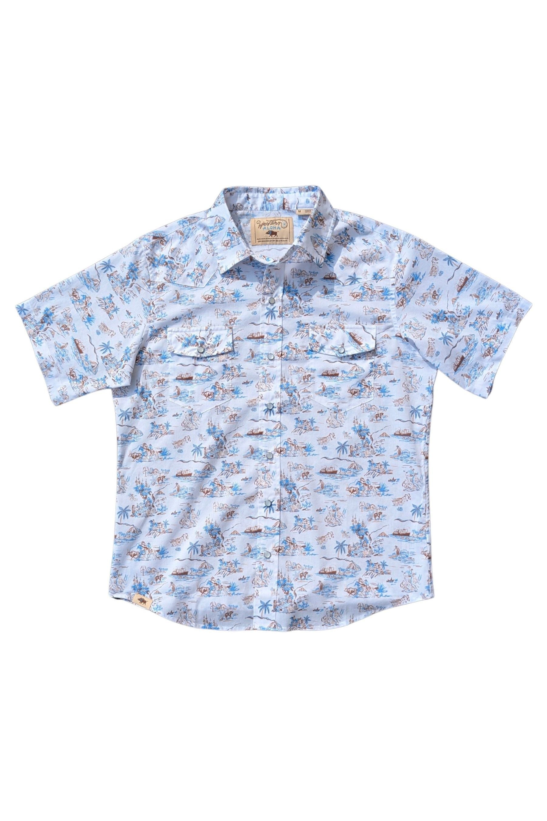 Paniolo SS White Blue Western Aloha