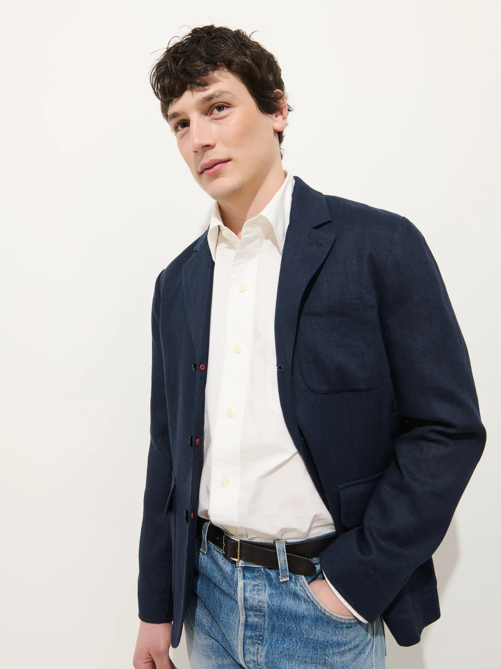 Mercer Linen Jacket in Navy