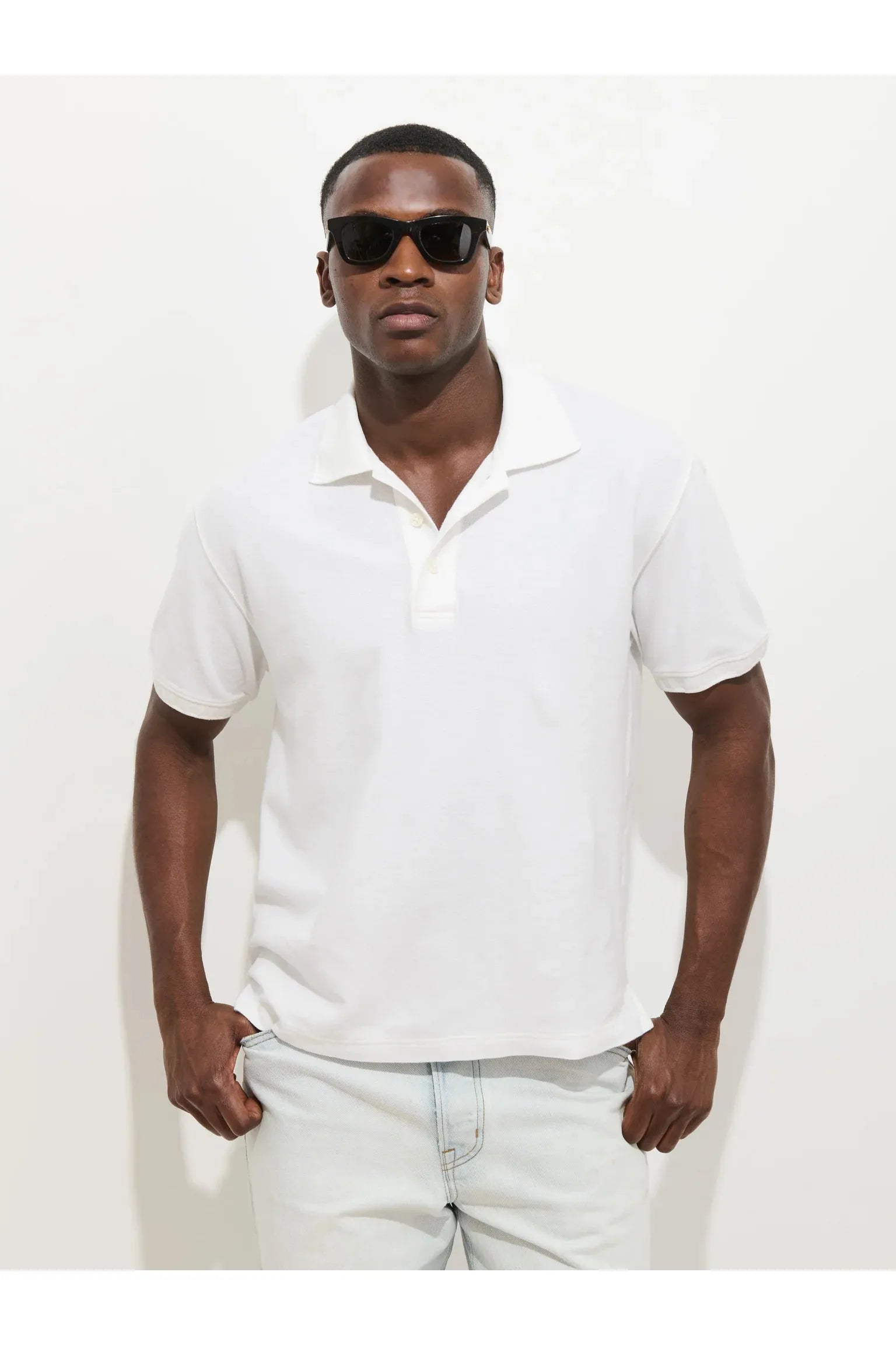Garment Dyed Polo in Pique Cotton Alex Mill