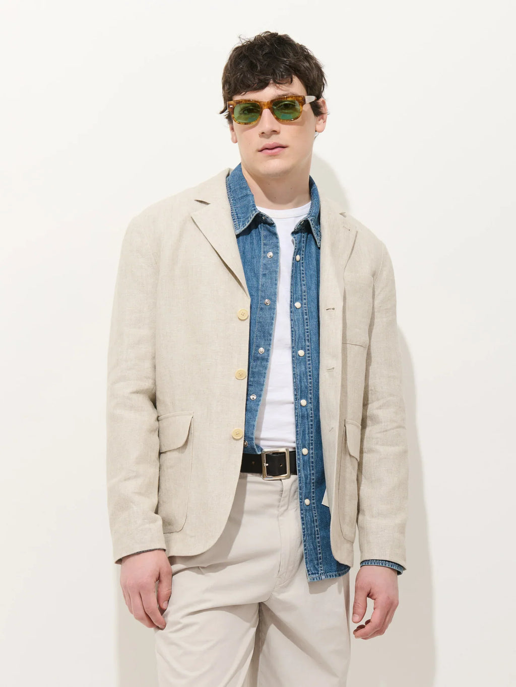 Mercer Linen Jacket in Flax