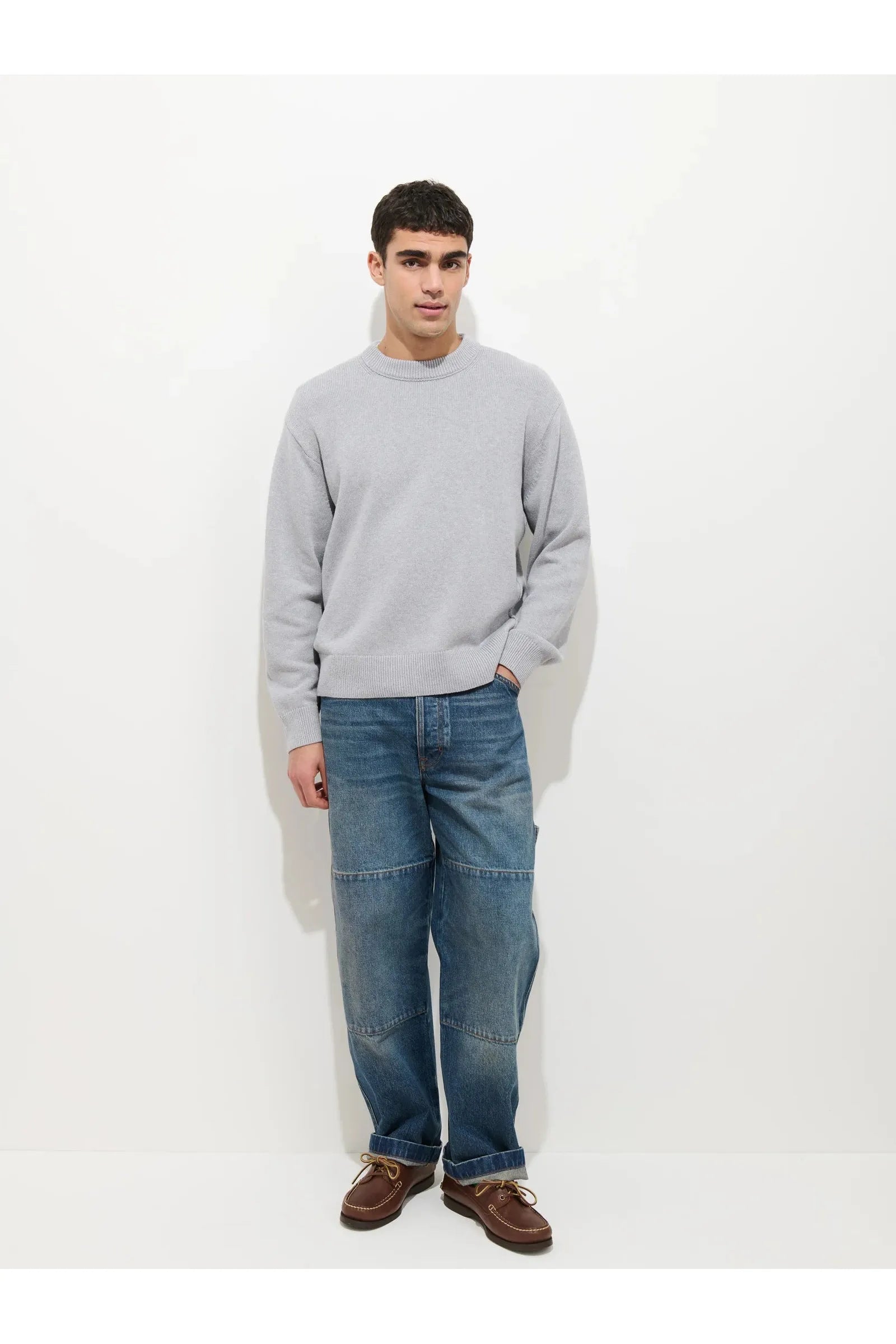 Gabriel Crewneck Sweater Heather Grey Alex Mill