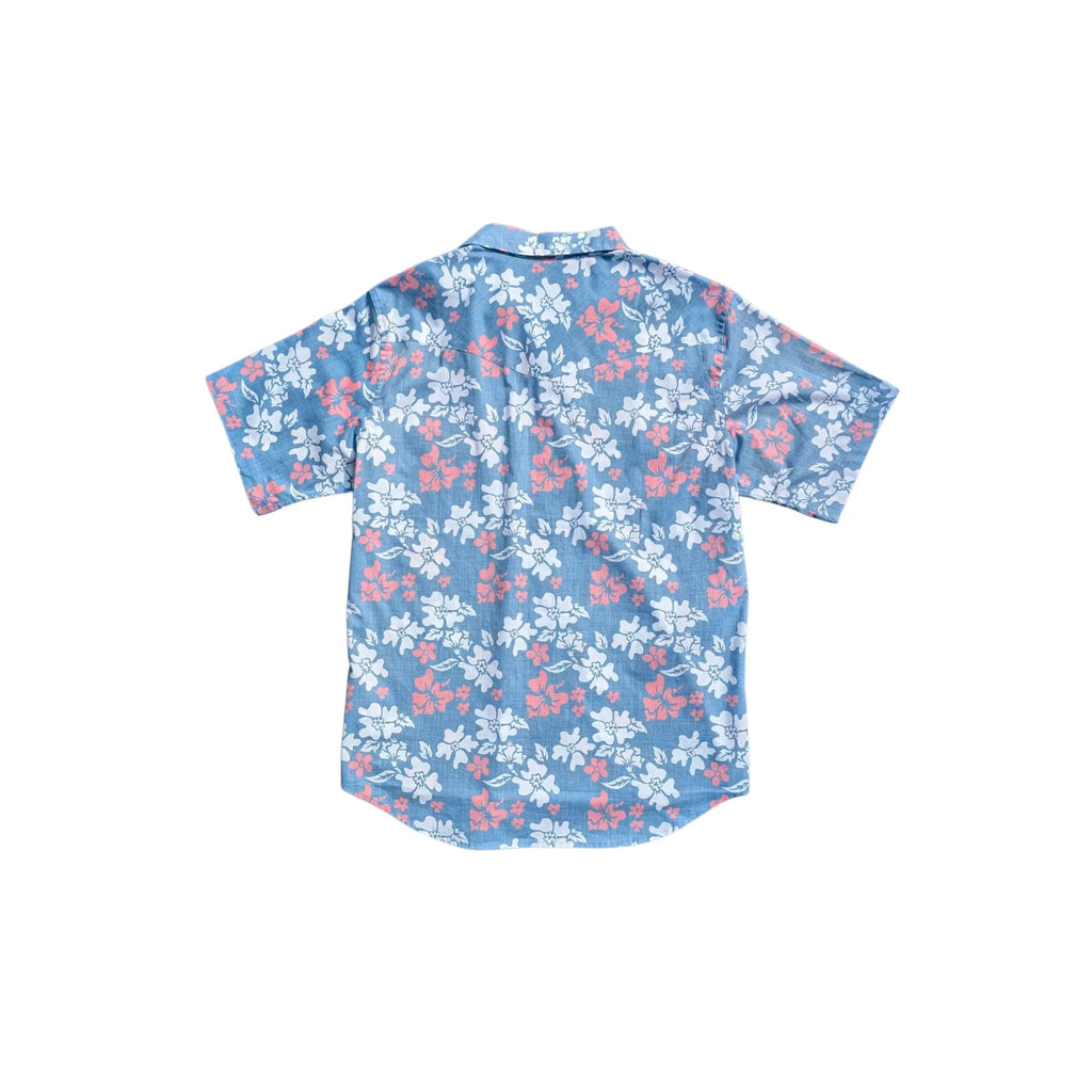 Tahitian Pareu SS Red White Blue Western Aloha