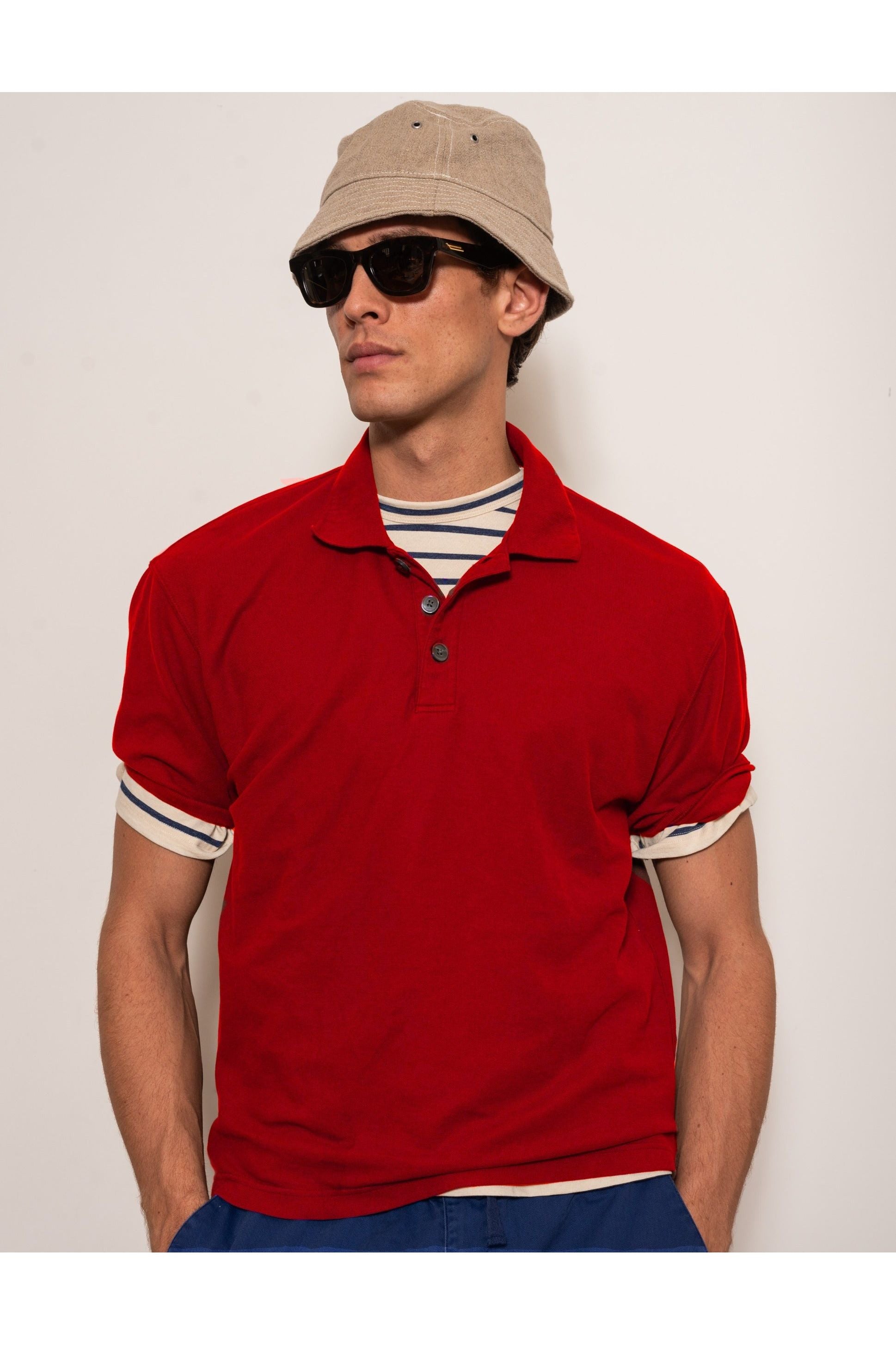 Garment Dyed Polo in Pique Cotton Alex Mill